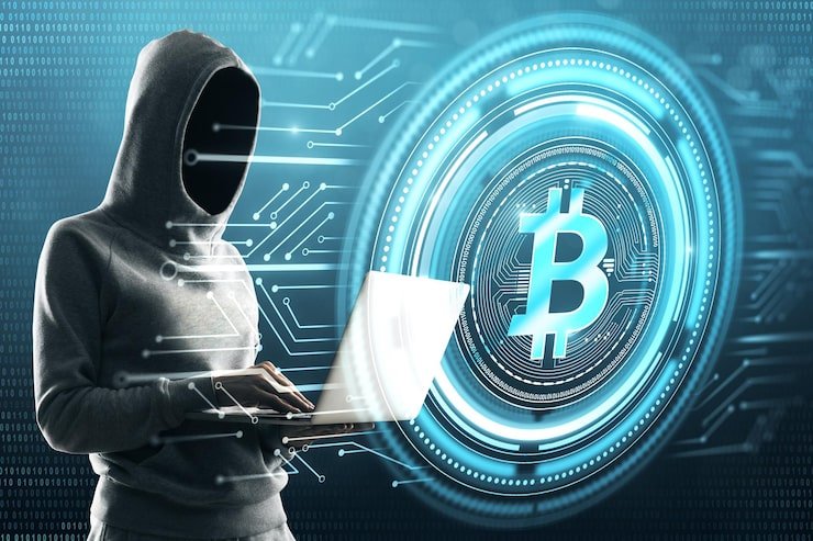 Blockchain investigator reviewing cryptocurrency investment fraud and tracing suspicious digital asset transactions.